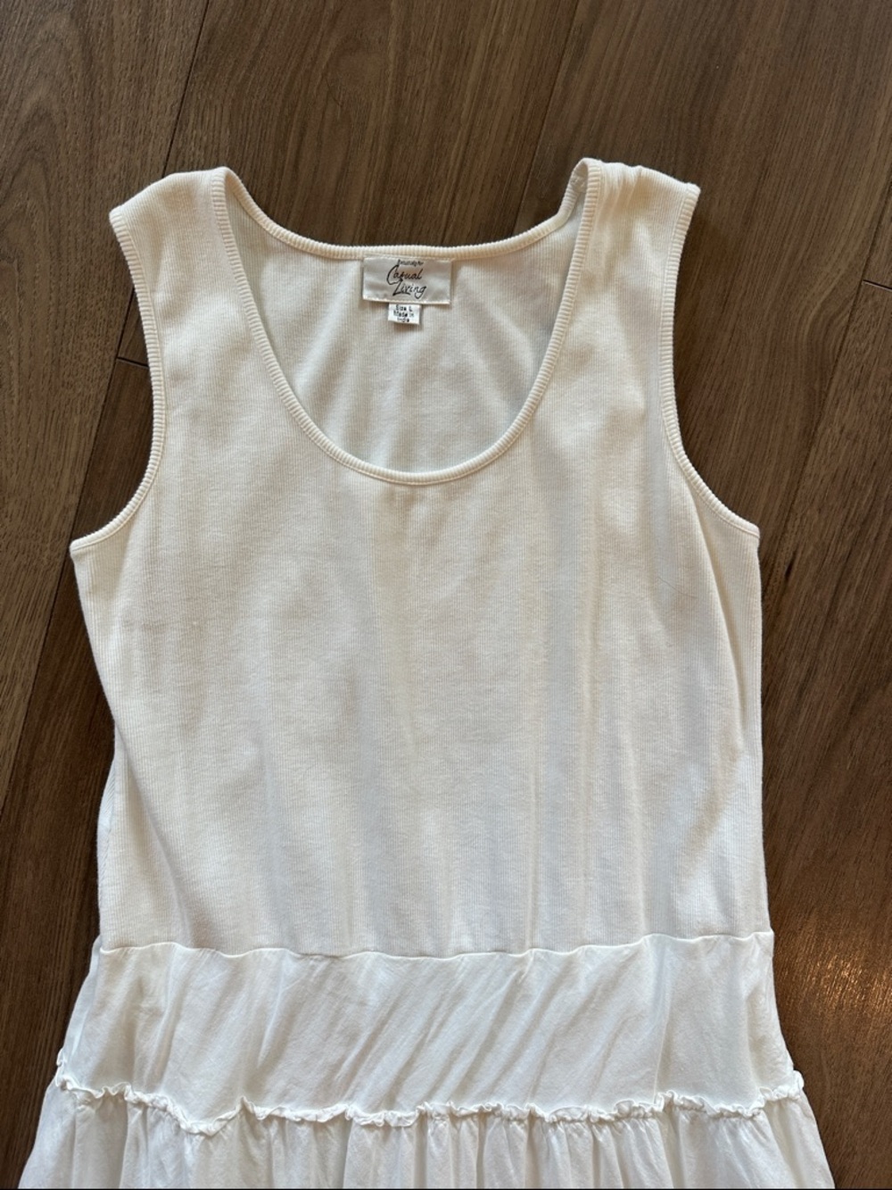 Casual Living maxi tank dress with mixed texture skirt! Size Large - Picture 2 of 4